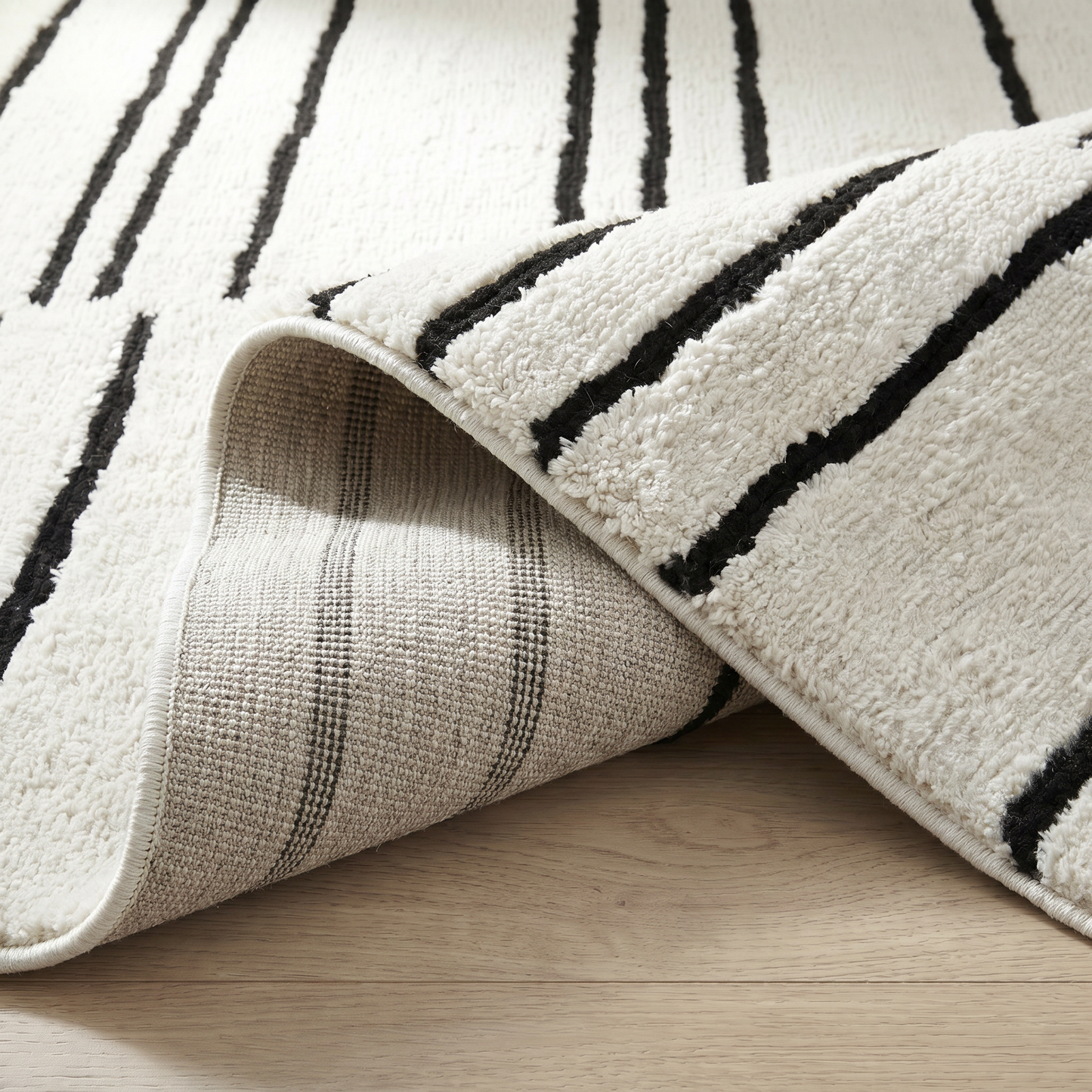 Alfombra Domus Abstract Modern Cream Black