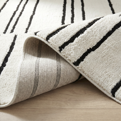 Alfombra Domus Abstract Modern Cream Black