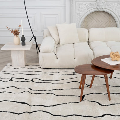 Domus Abstract Modern Cream Black Rug