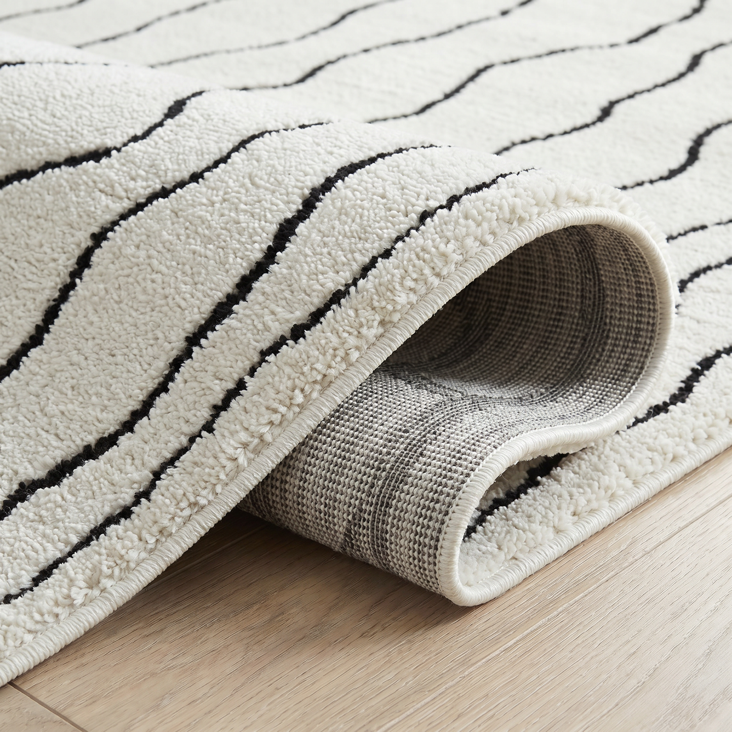 Alfombra Domus Abstract Modern Cream Black