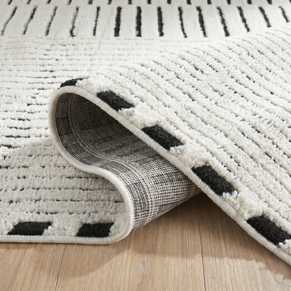 Alfombra Domus Abstract Modern Cream Black