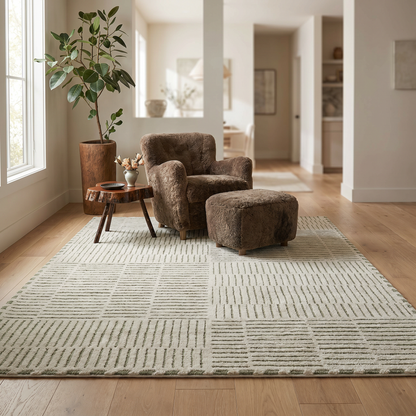 Alfombra Domus Abstract Modern Verde Oliva