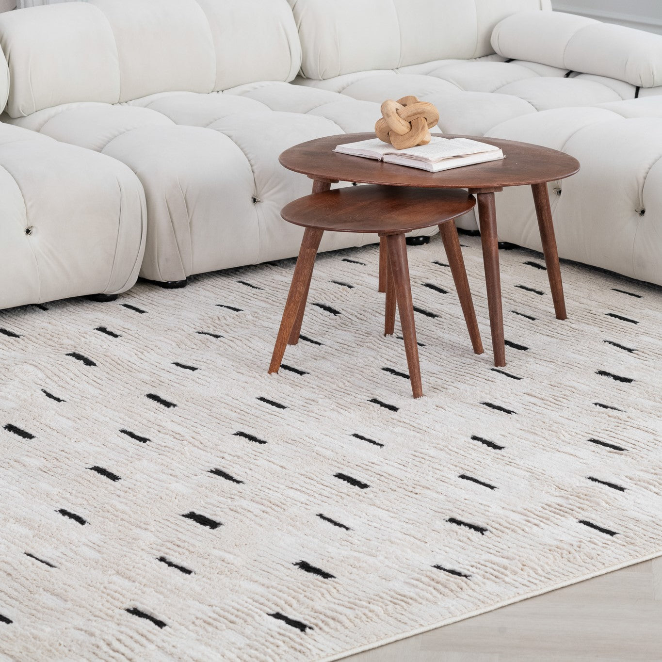 Domus Abstract Modern Cream Black Rug