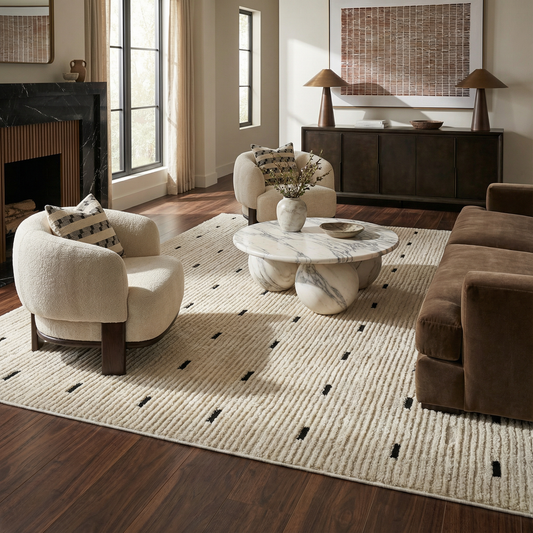 Tapis Domus Abstract Modern Crème Noir