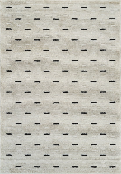 Ruta Abstract Modern Cream and Black Indoor Rug-3