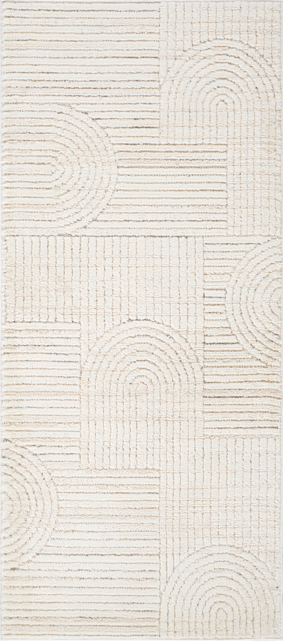 Arcus Geometric Modern Cream and Beige Indoor Rug