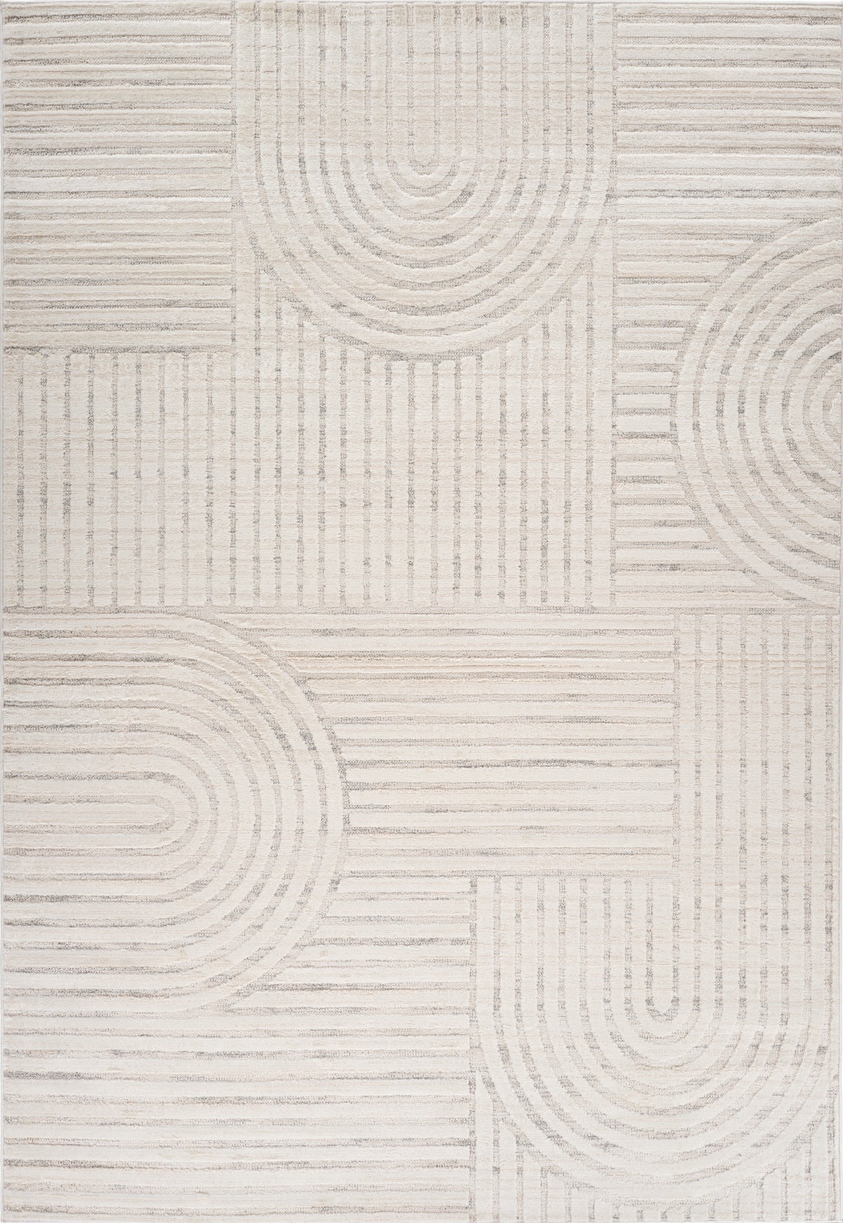 Arcus Geometric Modern Cream and Beige Indoor Rug