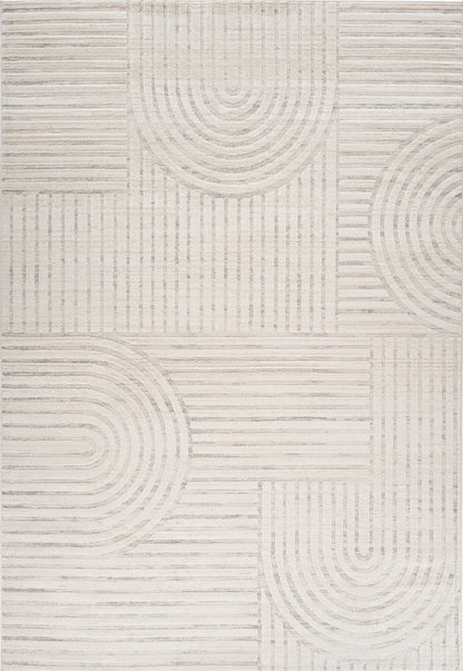 Arcus Geometric Modern Cream and Beige Indoor Rug