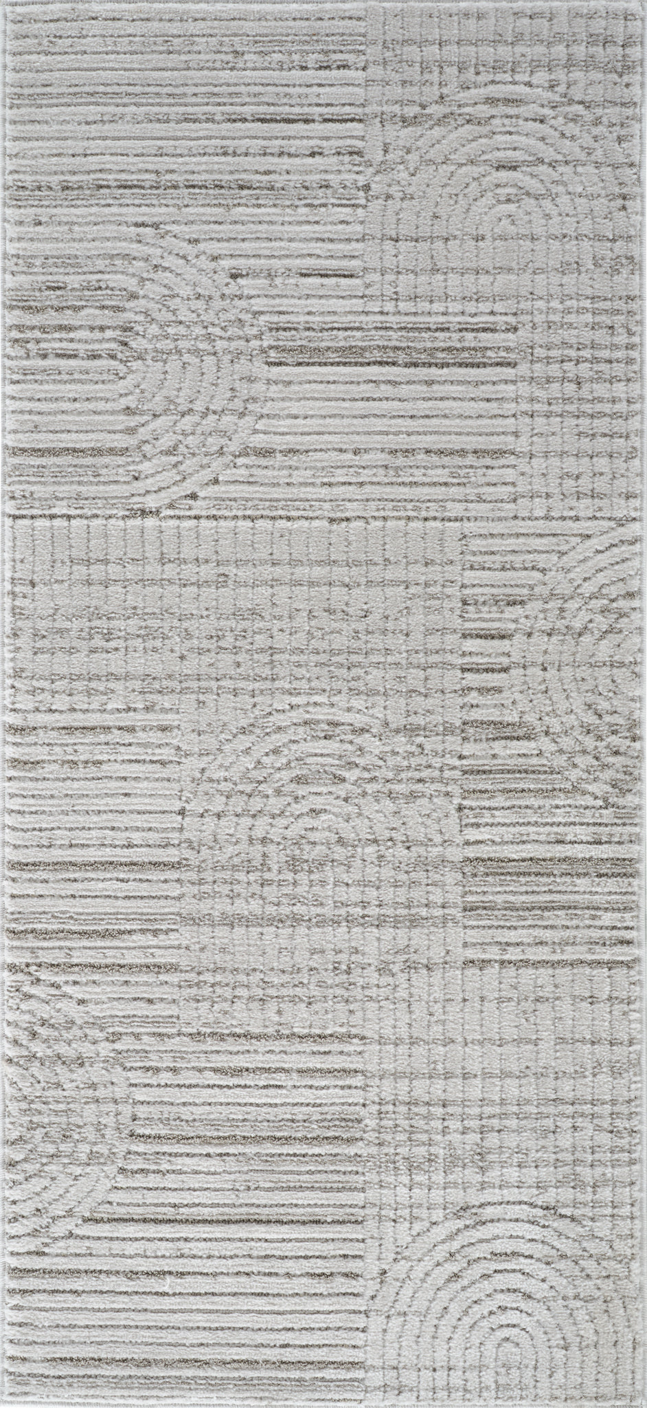 Arcus Geometric Modern Grey and Beige Indoor Rug