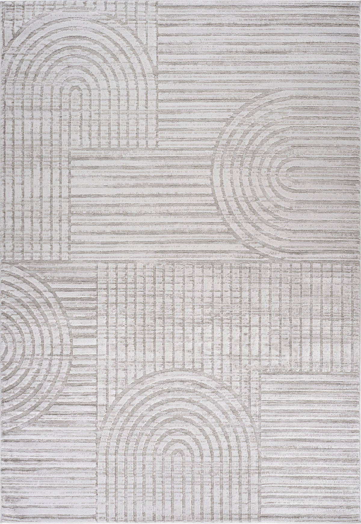 Arcus Geometric Modern Grey and Beige Indoor Rug