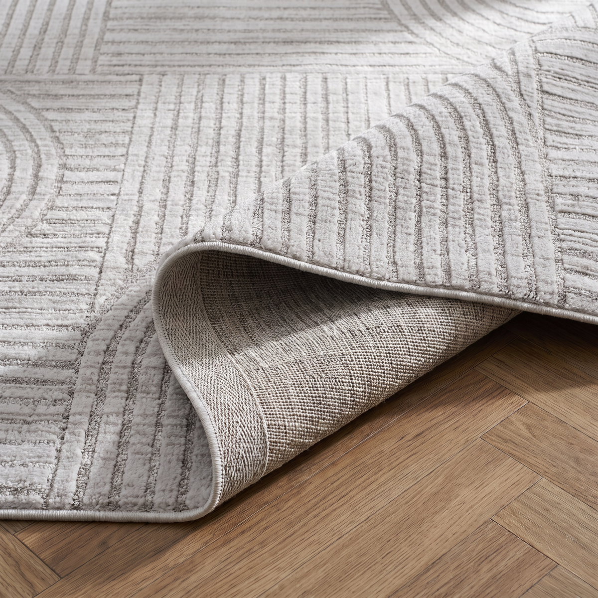Arcus Geometric Modern Grey and Beige Indoor Rug