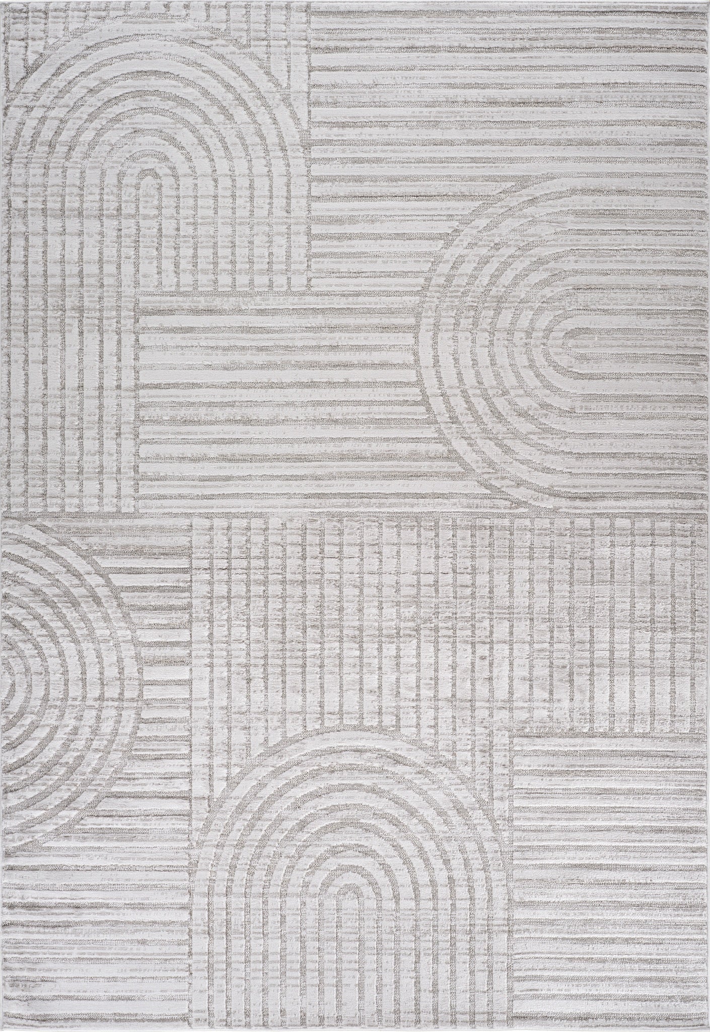 Arcus Geometric Modern Grey and Beige Indoor Rug-3