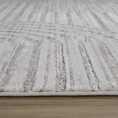 Arcus Geometric Modern Grey and Beige Indoor Rug-12