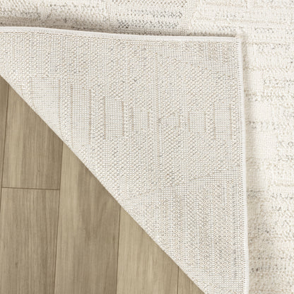 Vellum Chevron Contemporary Cream and Beige Indoor Rug-19