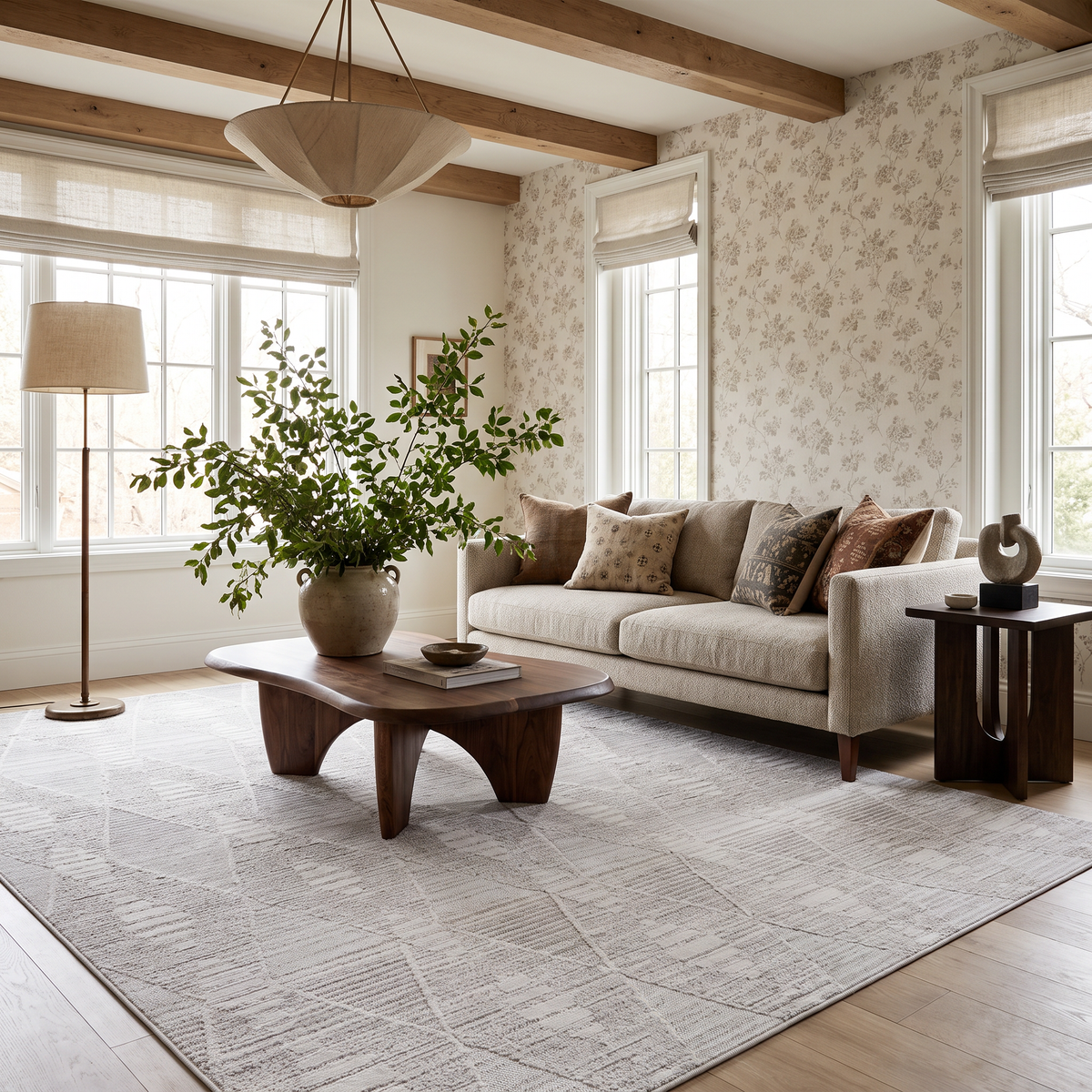 Tapis gris abstrait moderne Astra