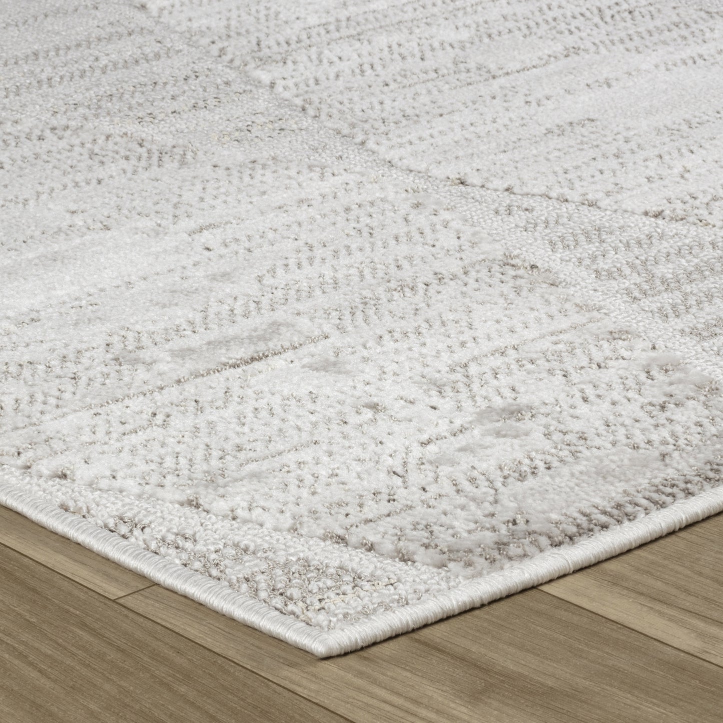 Vellum Chevron Contemporary Grey and Beige Indoor Rug