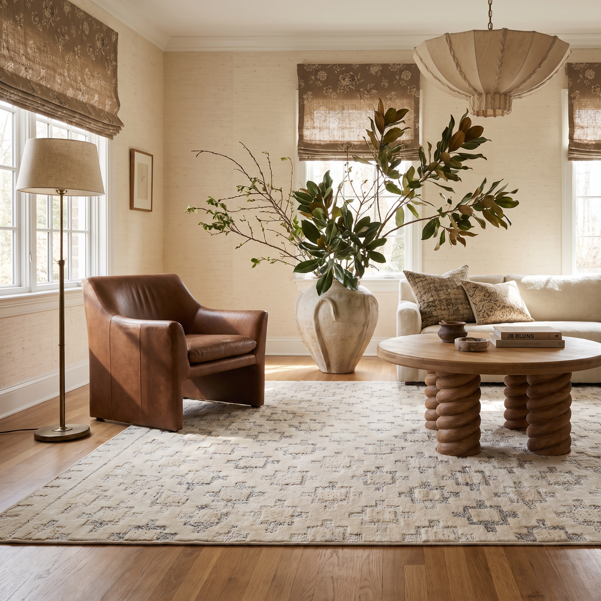 Talis Geometric Contemporary Beige and Cream Indoor Rug