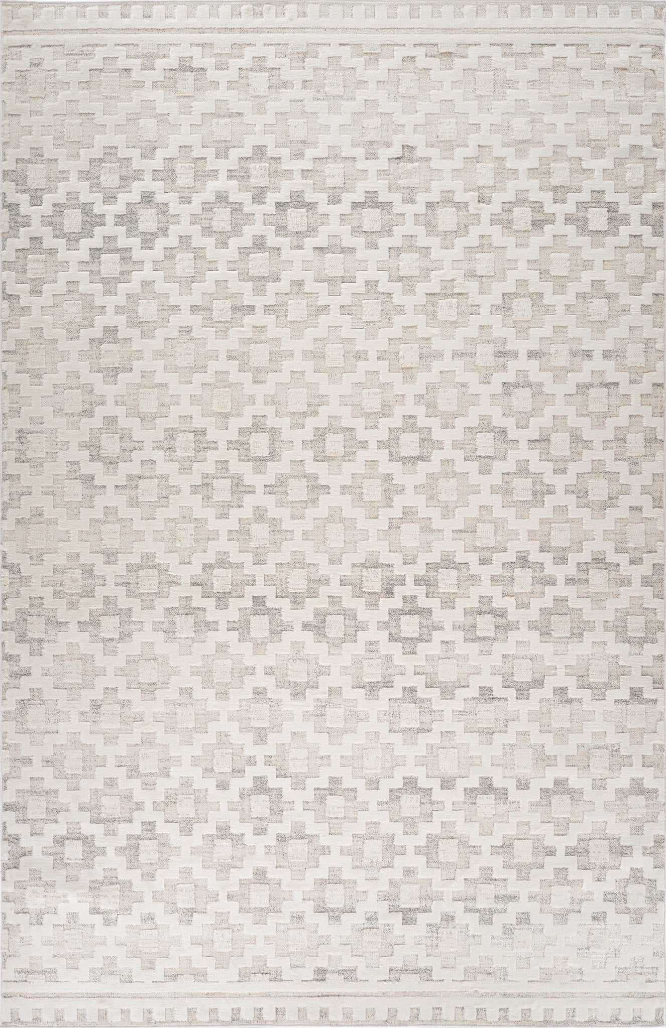 Talis Geometric Contemporary Beige and Cream Indoor Rug
