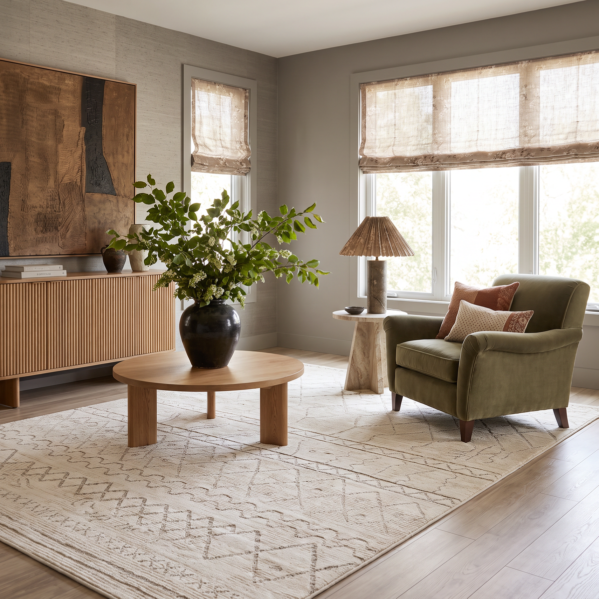 Satori Boho Contemporary Beige and Cream Indoor Rug