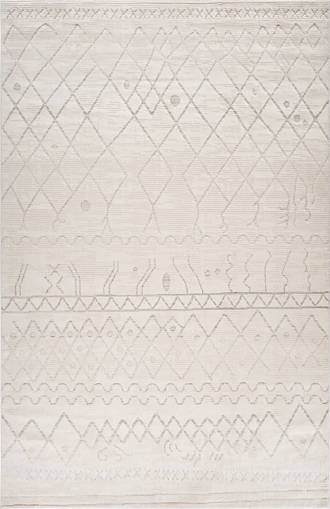 Satori Boho Contemporary Beige and Cream Indoor Rug-3