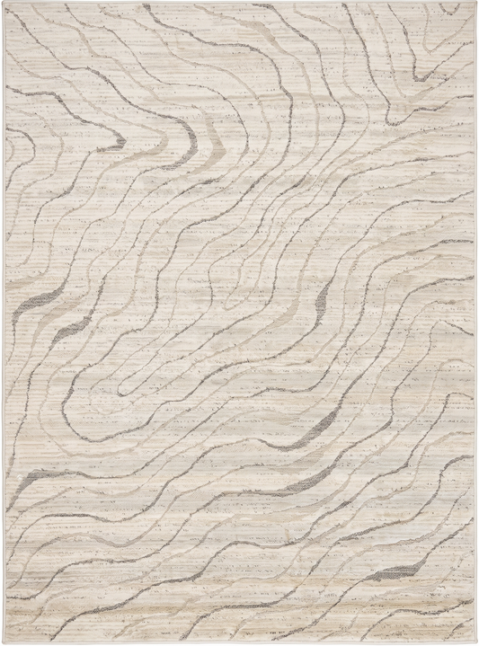 Alfombra de interior Arcus geométrica moderna color crema y beige