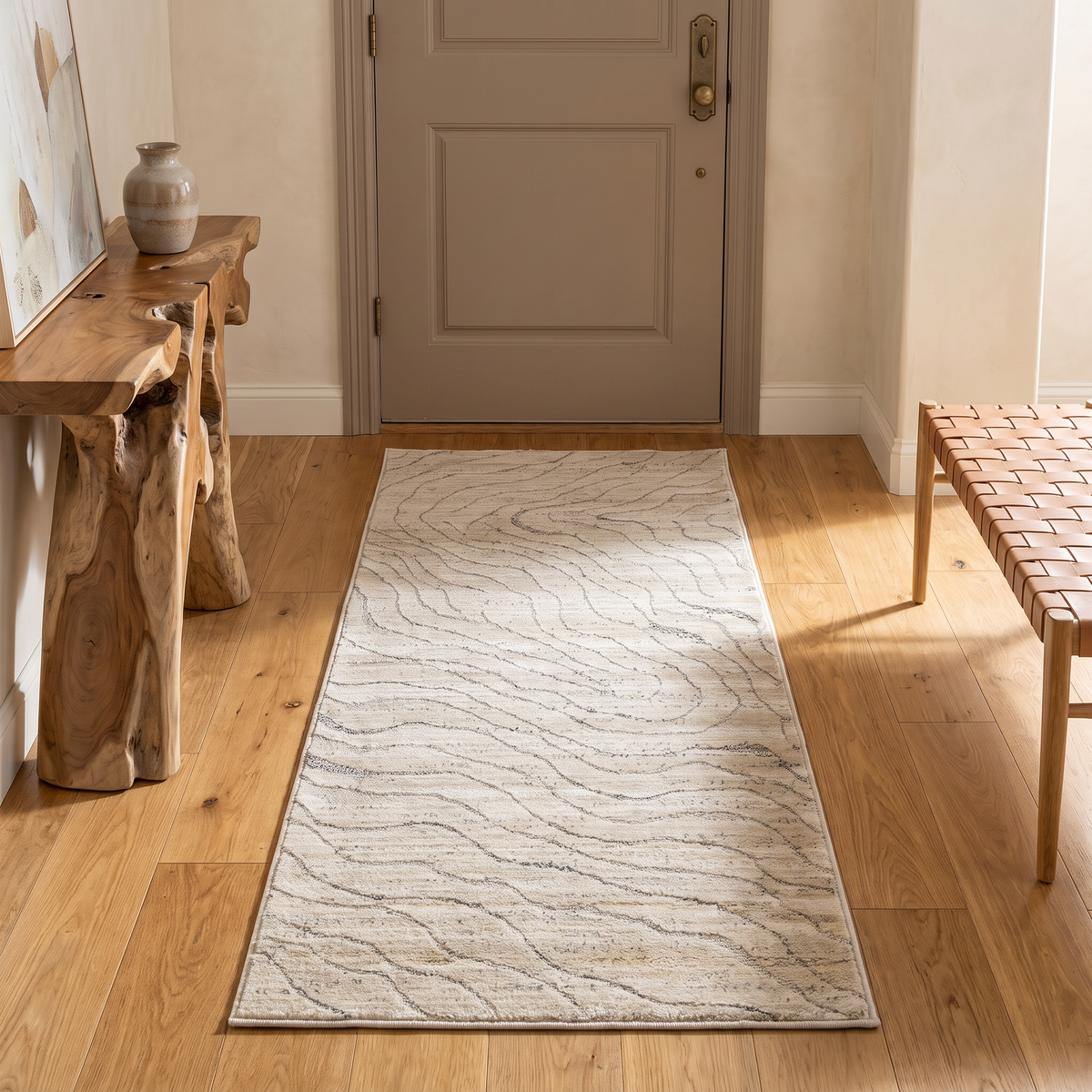 Velora Abstract Modern Beige Indoor Rug