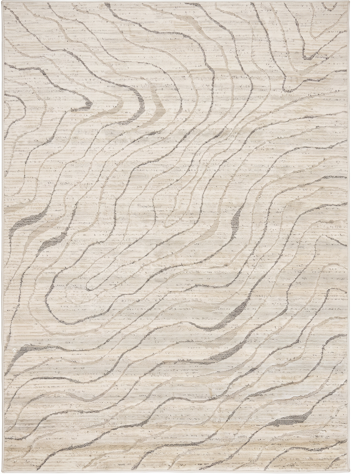 Alfombra de interior Arcus geométrica moderna color crema y beige