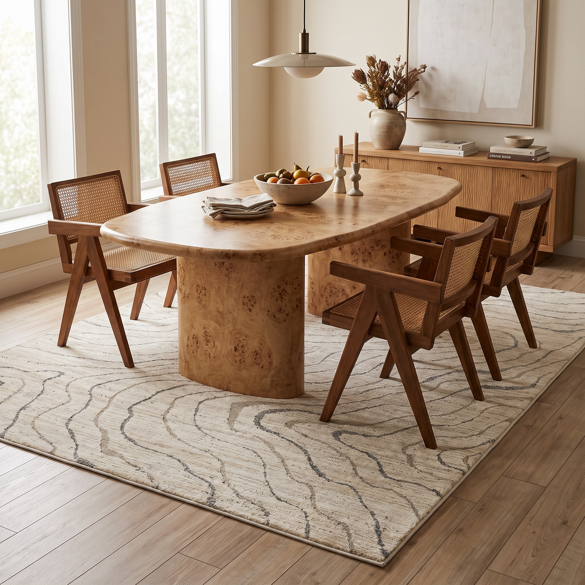 Velora Abstract Modern Beige Indoor Rug