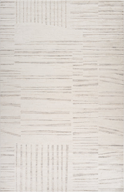 Inari Abstract Contemporary Beige and Cream Indoor Rug