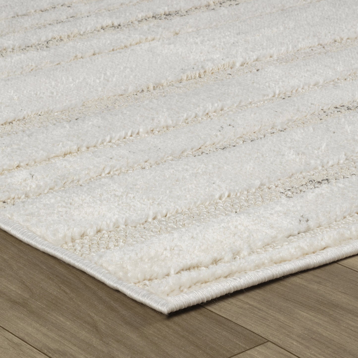 Inari Abstract Contemporary Beige and Cream Indoor Rug