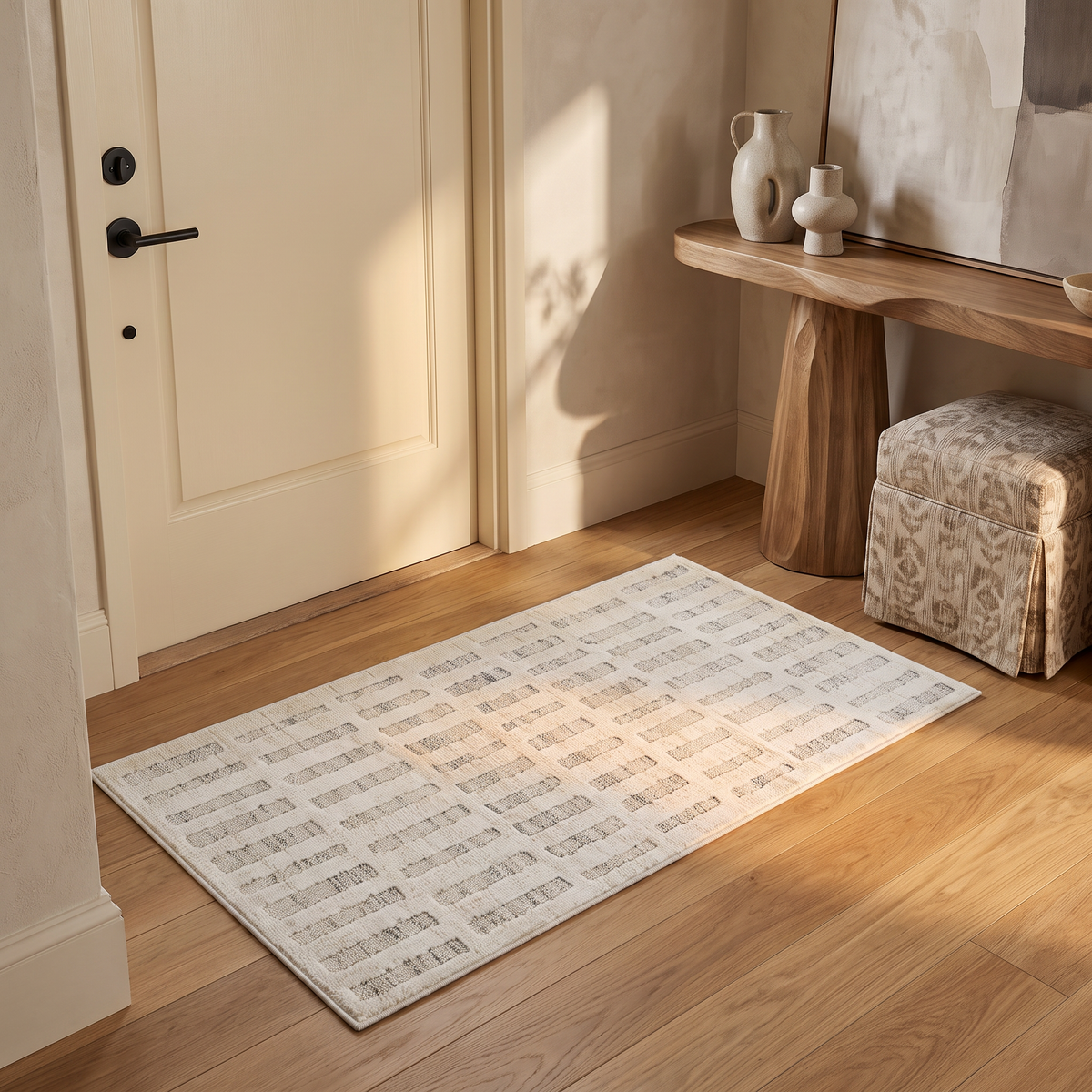 Tapis beige abstrait moderne Astra