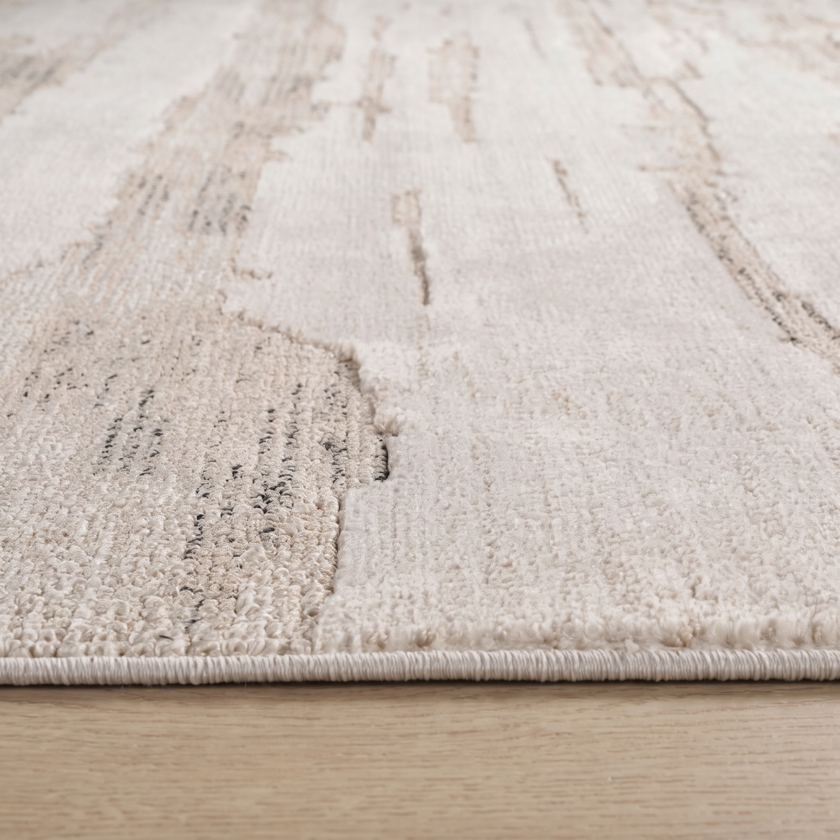 Tapis Soma abstrait contemporain beige et crème