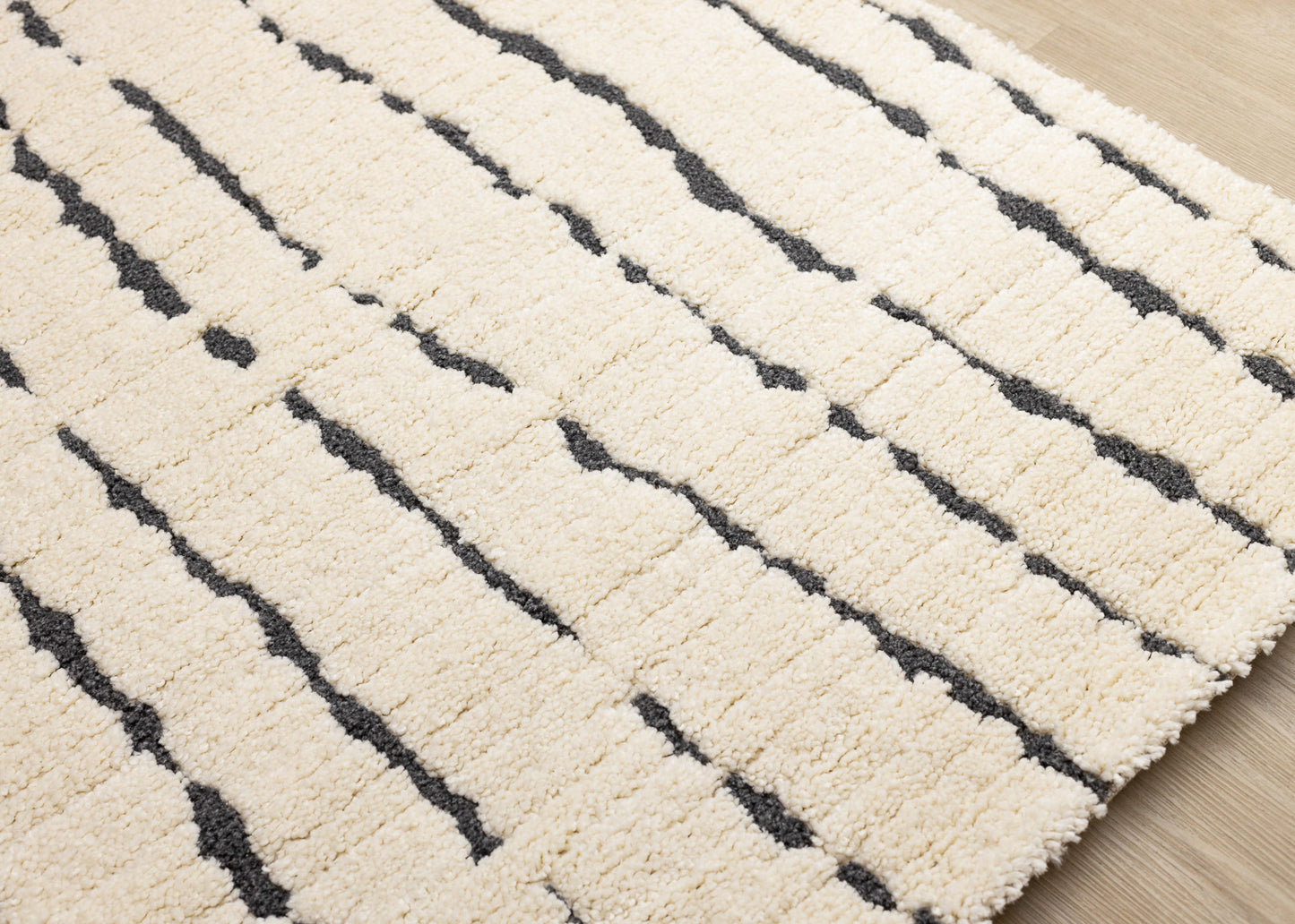 Contemporary Stripes Cream Area Rug-5