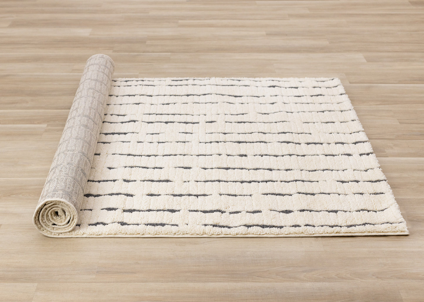 Contemporary Stripes Cream Area Rug-8