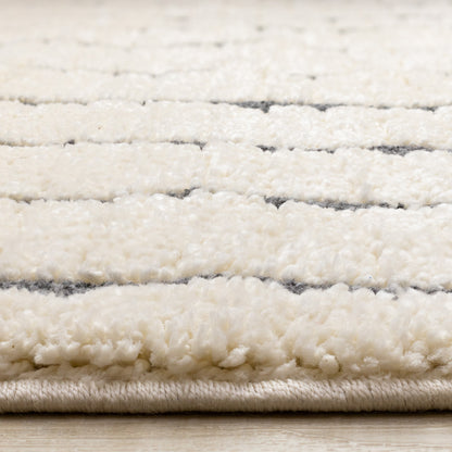 Contemporary Stripes Cream Area Rug-10