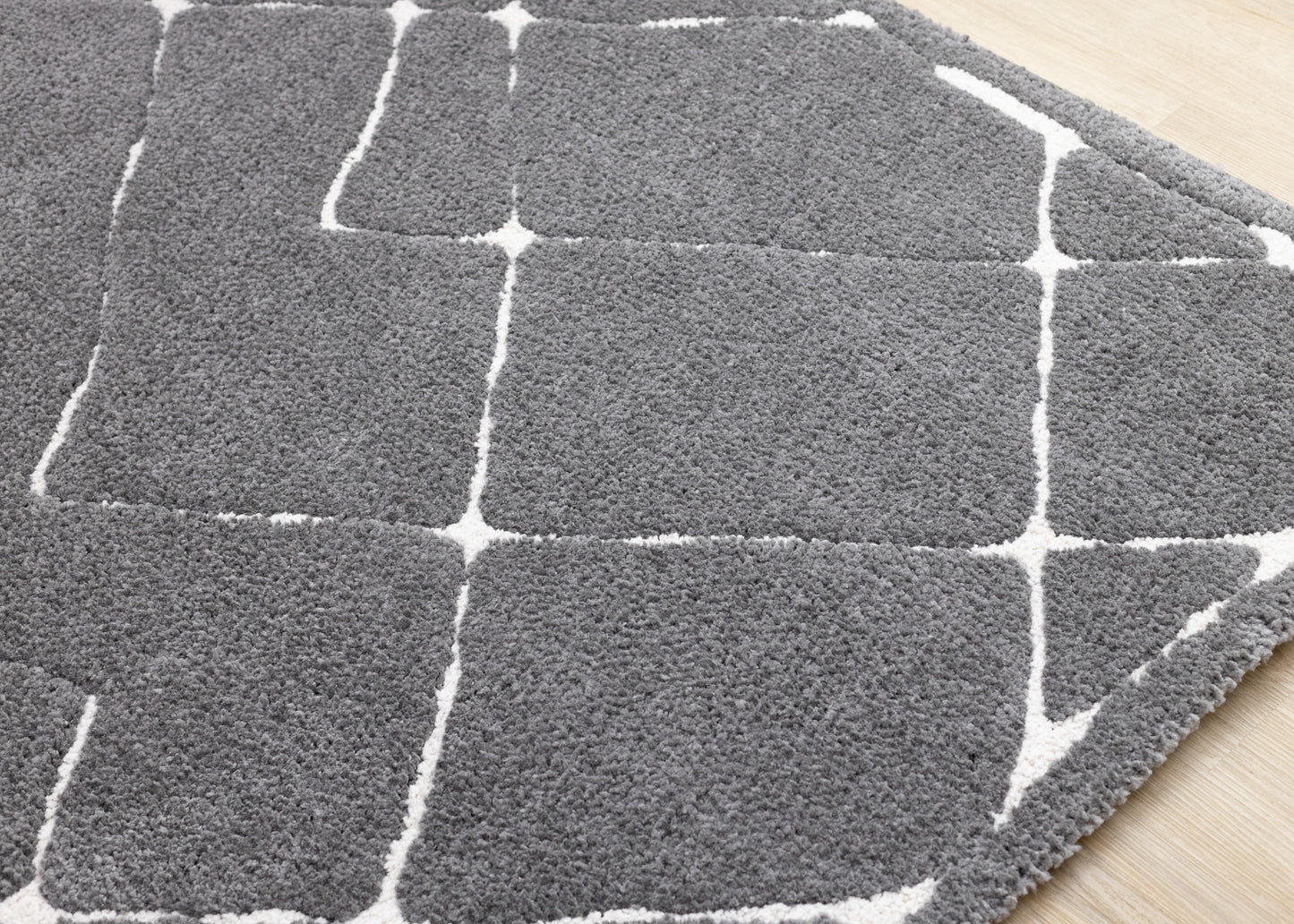 Contemporary Trellis Grey Area Rug