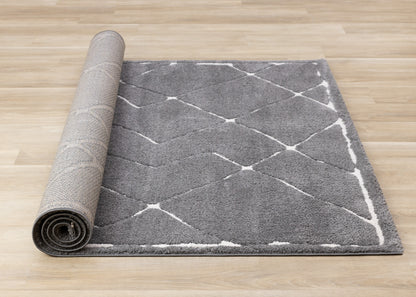 Contemporary Trellis Grey Area Rug