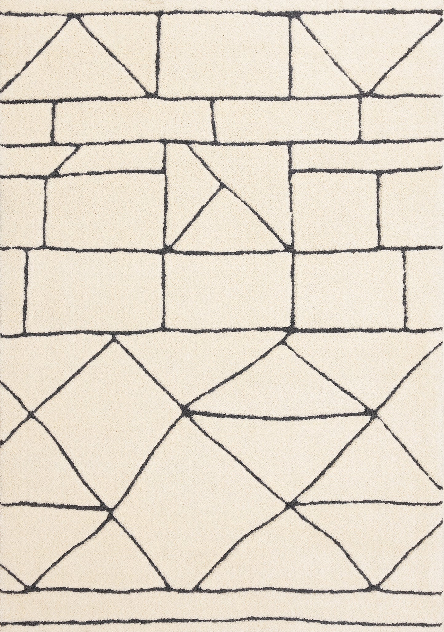 Contemporary Geometric Cream Area Rug-1