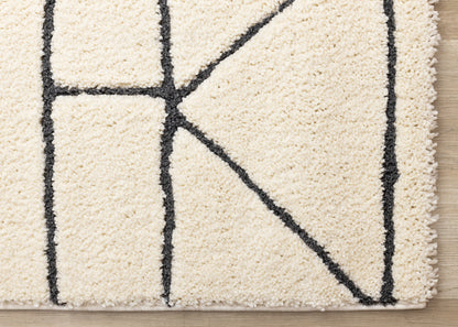 Contemporary Geometric Cream Area Rug-6