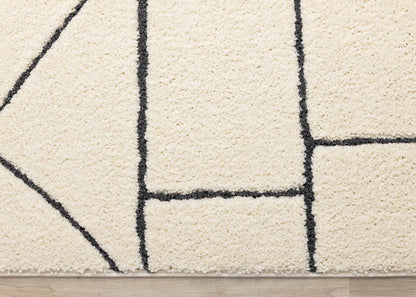 Contemporary Geometric Cream Area Rug-9