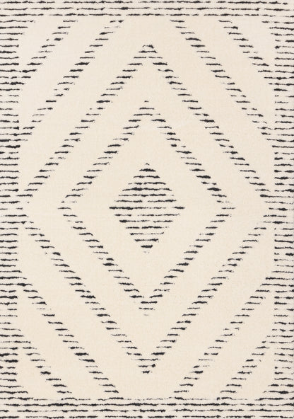 Contemporary Geometric Cream Area Rug
