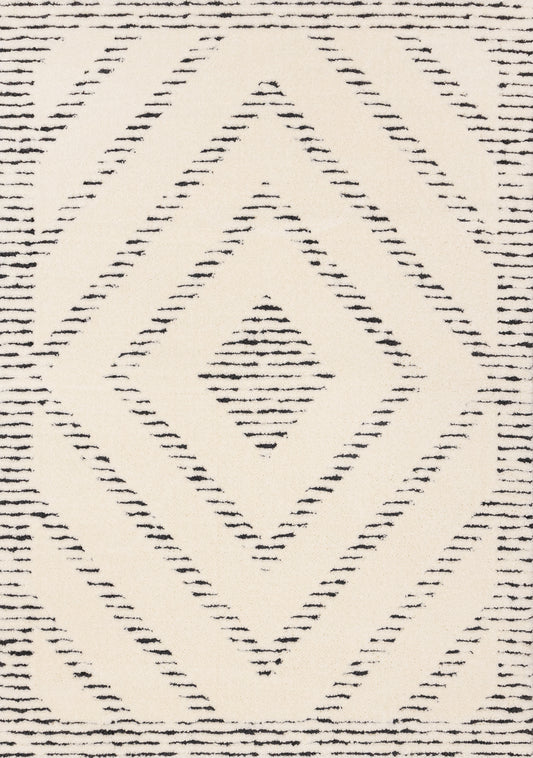 Contemporary Geometric Cream Area Rug