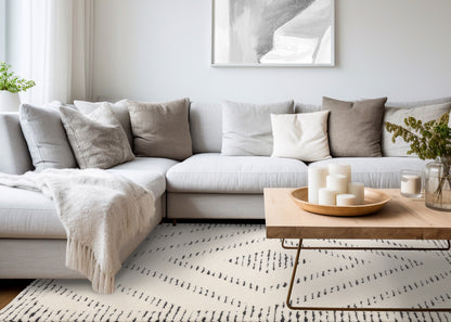 Contemporary Geometric Cream Area Rug