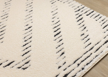 Contemporary Geometric Cream Area Rug