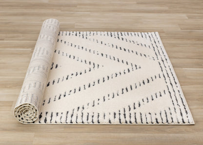 Contemporary Geometric Cream Area Rug