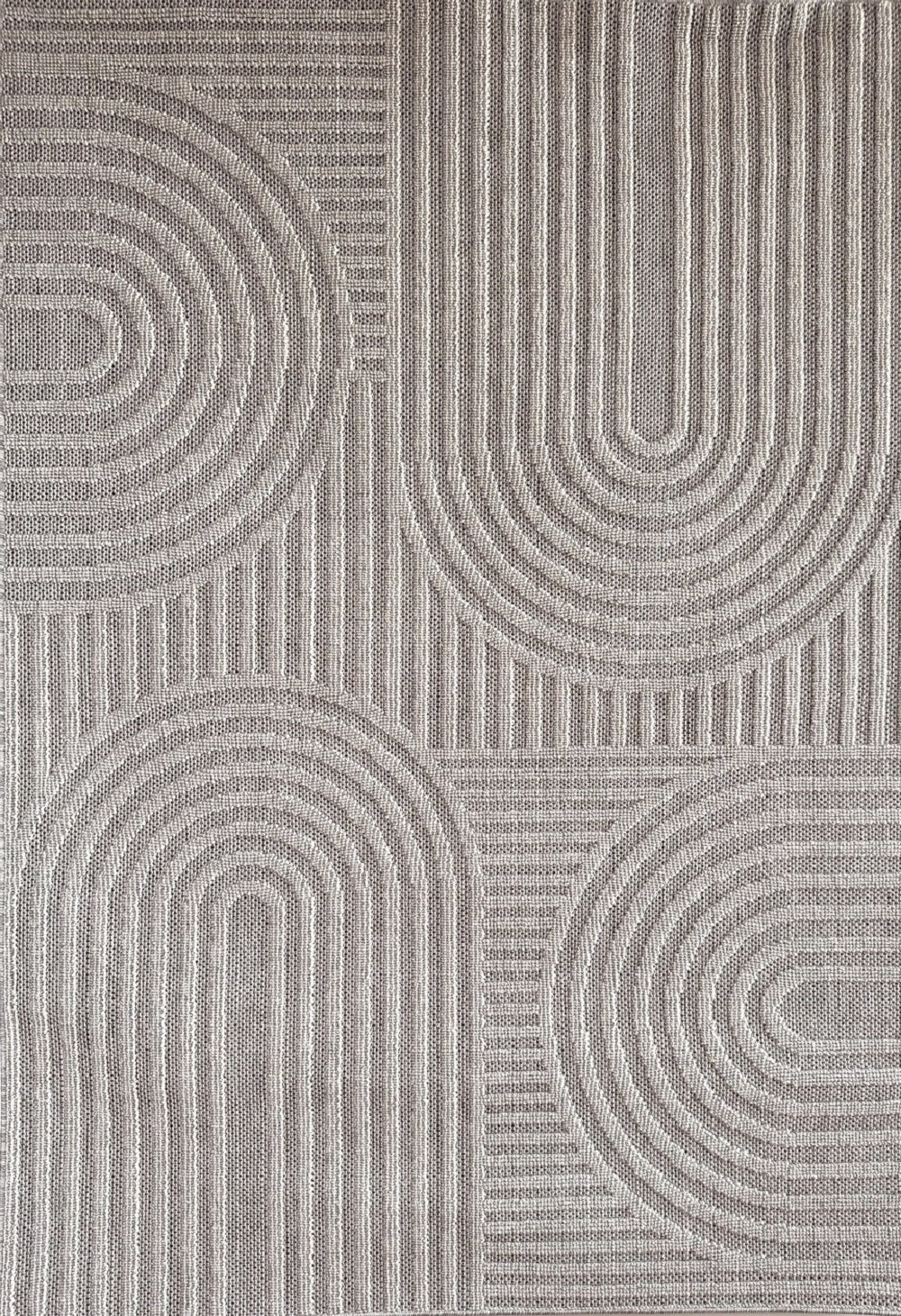 Nami Geometric Contemporary Grey and Beige Indoor Rug