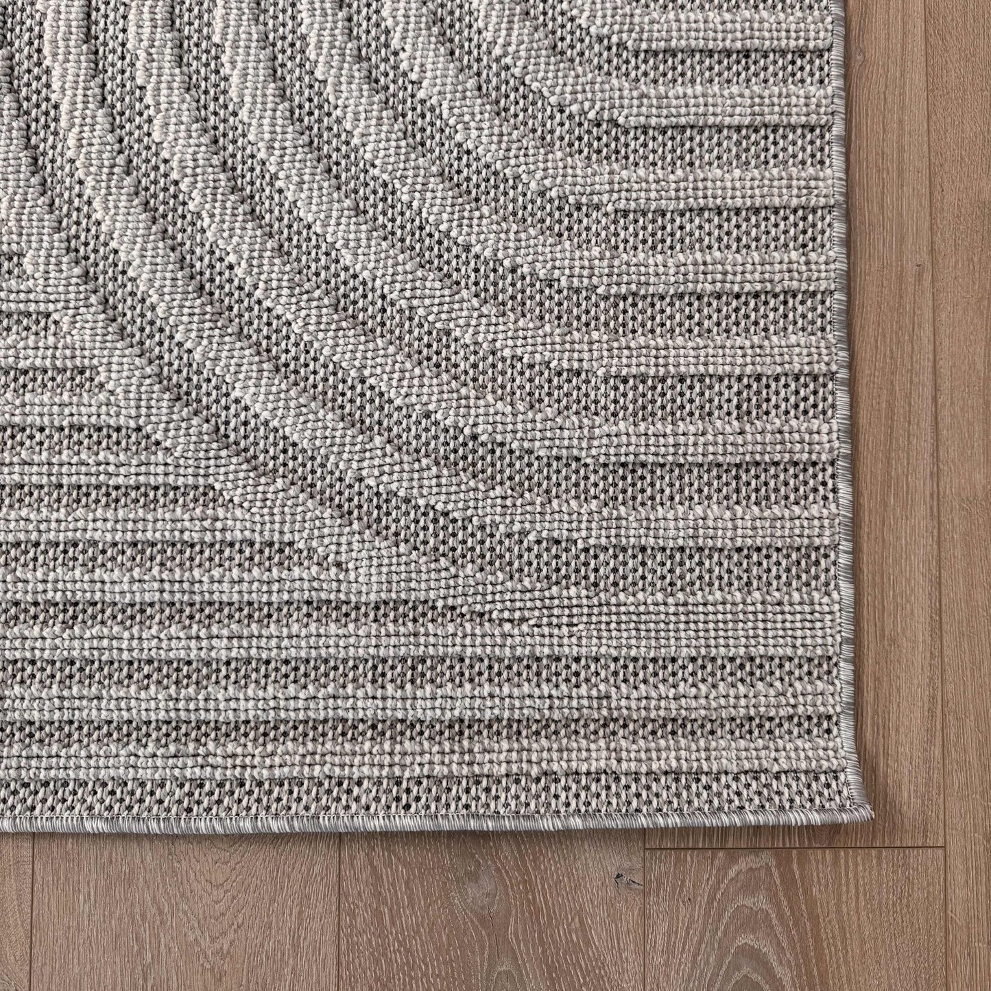 Nami Geometric Contemporary Grey and Beige Indoor Rug