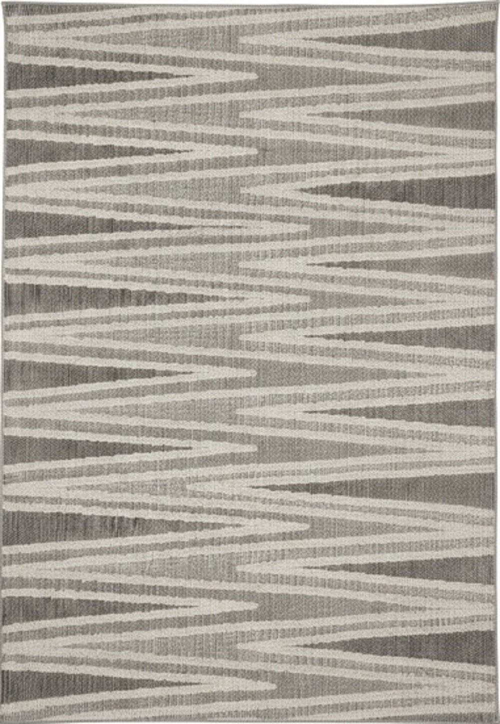 Tenzin Chevron Contemporary Grey and Beige Indoor Rug