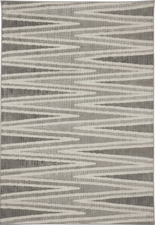 Tenzin Chevron Contemporary Grey and Beige Indoor Rug