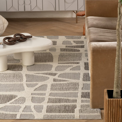 Kintsu Abstract Grey Indoor Rug and Runner